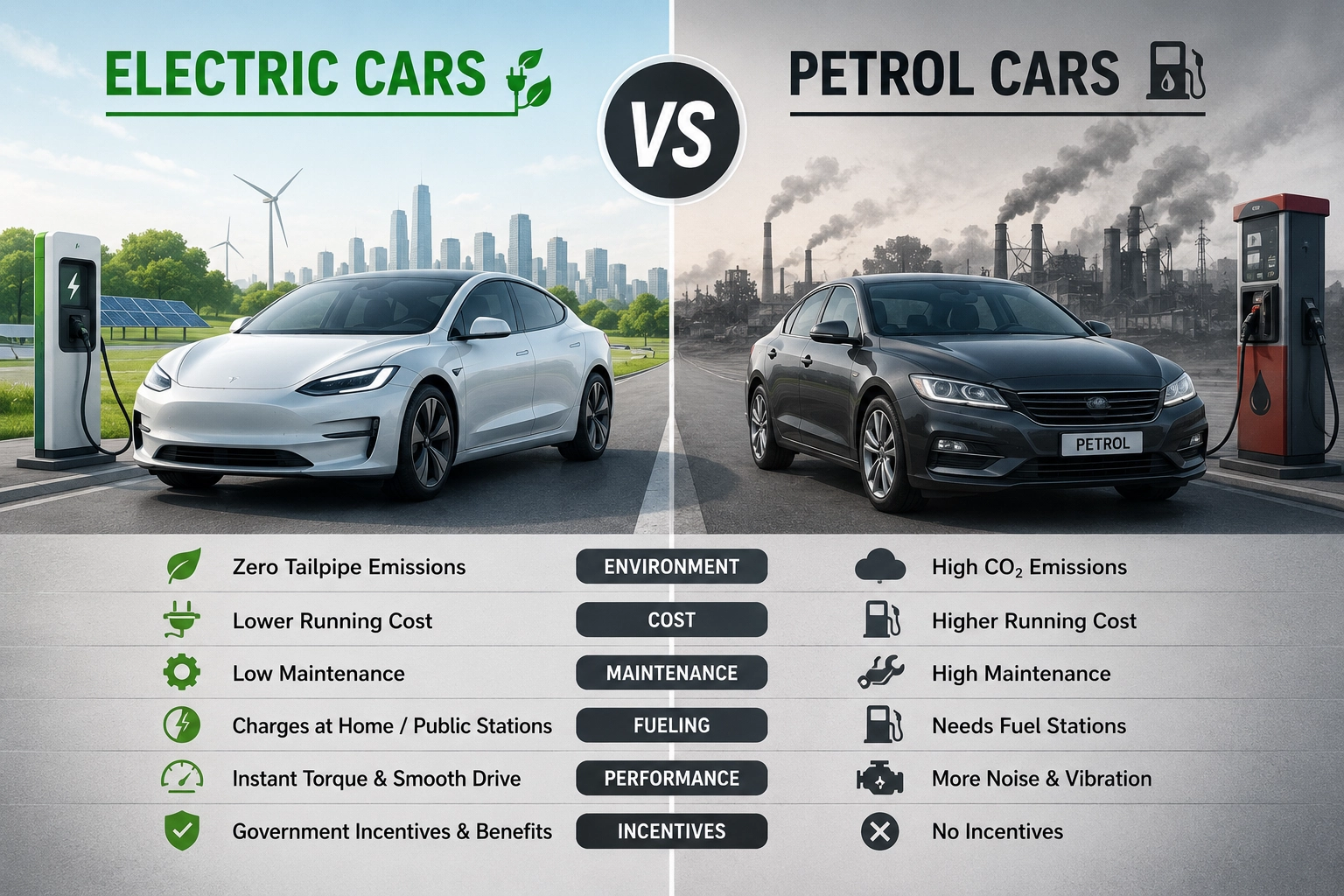 Electric Cars vs Petrol Cars